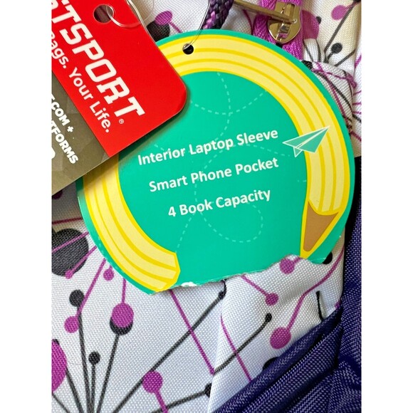 NWT Eastsport Book Backpack Laptop Sleeve Water Bottle Pocket Padded Straps NEW - Picture 7 of 10